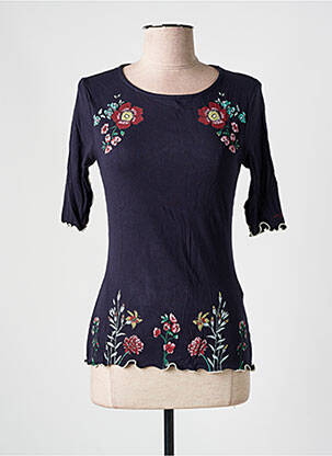 Tricou serigrafie mâneci scurte albastru DESIGUAL femeie