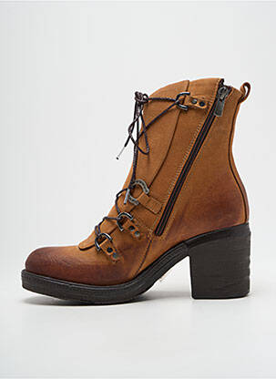 Botine/ghete material neted toc de 4 la 6 cm maro METAMORF'OSE femeie