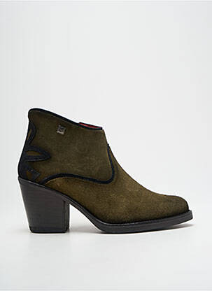 Botine/ghete nubuc toc de 7 la 9 cm verde JOSE SAENZ femeie