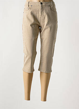Pantalon trei sferturi buzunare bej CULTURE femeie