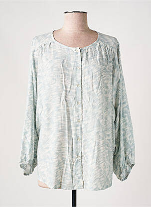 Bluză țesătură poplin mâneci lungi verde SOAKED femeie