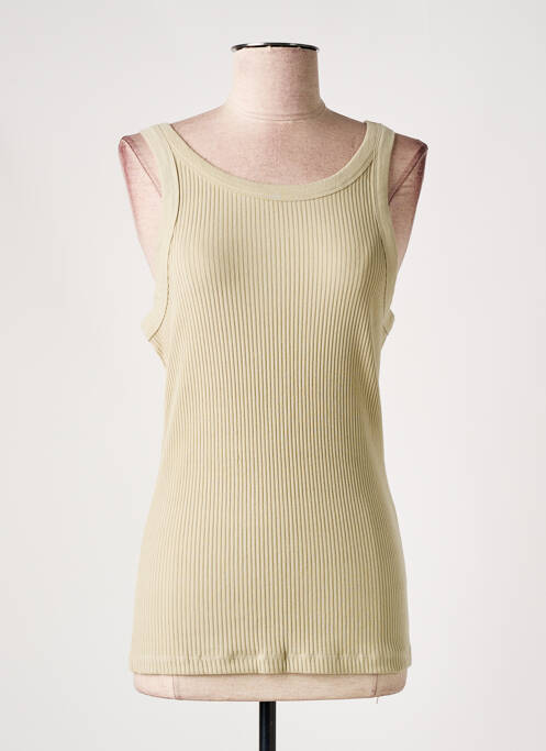 Maiou țesătură ripsată fără mâneci verde SOAKED femme