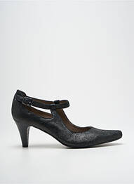 Pantofi cu toc țesătură satinată toc de 4 la 6 cm negru SWEET femme