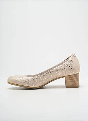 Pantofi cu toc țesătură satinată toc de 4 la 6 cm bej DORKING femeie