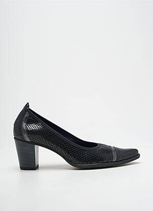Pantofi cu toc țesătură satinată toc de 4 la 6 cm negru DORKING femeie