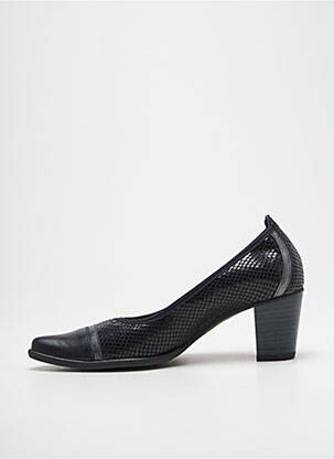 Pantofi cu toc țesătură satinată toc de 4 la 6 cm negru DORKING femeie