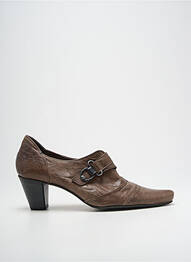 Derby-uri efect șifonat toc de 4 la 6 cm maro DORKING femme