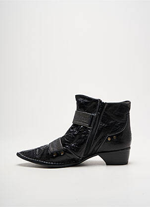 Botine/ghete țesătură satinată toc plat până la 3 cm negru POMARES VAZQUEZ femeie