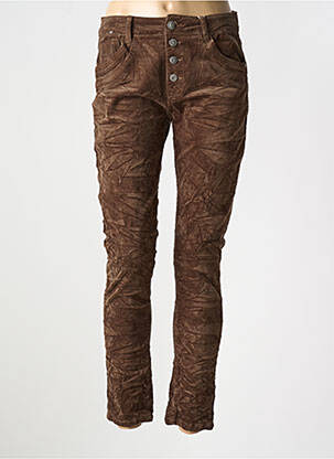 Pantalon slim elasticitate mărime normală maro KAROSTAR femeie