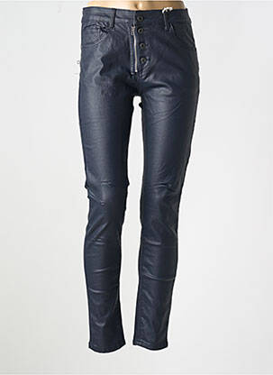 Pantalon slim țesătură acoperită mărime normală albastru MELLY & CO femeie