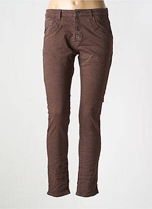 Pantalon slim elasticitate mărime normală maro PLACE DU JOUR femeie