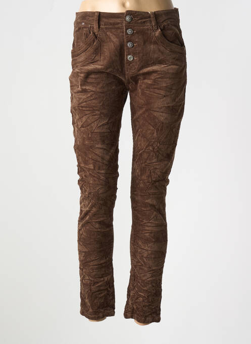 Pantalon slim maro KAROSTAR femeie