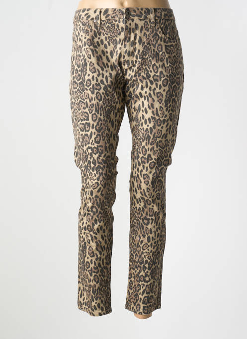 Blugi cu croială slim maro PLACE DU JOUR femeie