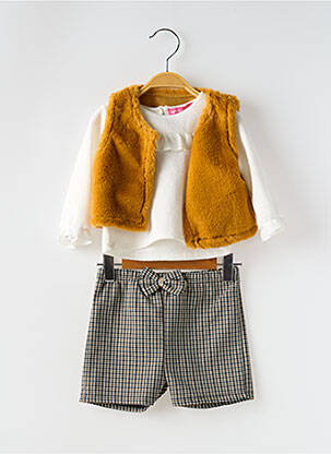 Set pantaloni mâneci lungi alb P'TIT MÔME fată