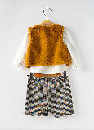 Set pantaloni mâneci lungi alb P'TIT MÔME fată