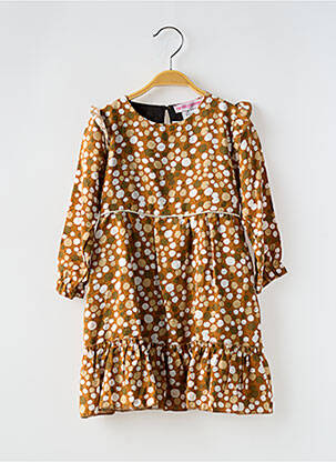 Rochie scurtă mâneci lungi mâneci lungi maro P'TIT MÔME fată