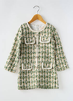 Rochie scurtă mâneci lungi mâneci lungi verde KIDS STAR fată