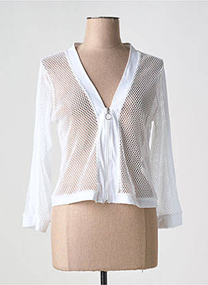 Vestă cu mâneci lungi alb MALOKA femeie