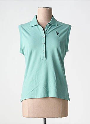 Polo broderie fără mâneci verde U.S. POLO ASSN femeie