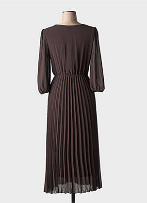 Rochie lungă mâneci lungi mâneci lungi maro SENES femeie