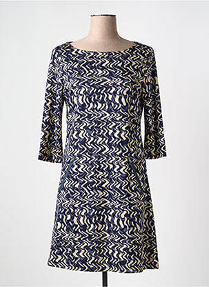 Rochie midi mâneci 3/4 mâneci 3/4 albastru VEGAS femeie