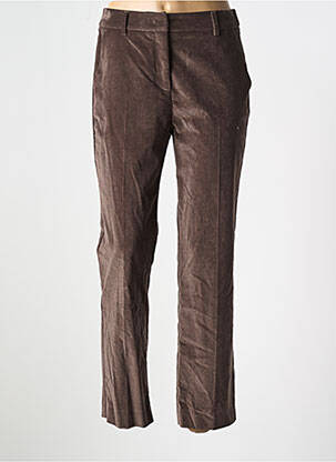 Pantalon drept închidere cu fermoar sub clapetă cu cârlig maro MAX MARA femeie