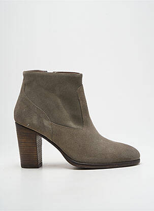 Botine/ghete toc pătrat toc de 7 la 9 cm gri BISOUS CONFITURE femeie