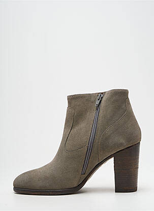 Botine/ghete toc pătrat toc de 7 la 9 cm gri BISOUS CONFITURE femeie