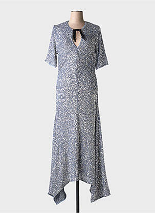Rochie lungă mâneci scurte mâneci scurte argintiu GANNI femeie