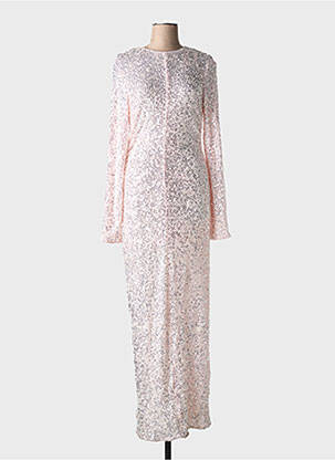 Rochie lungă mâneci lungi mâneci lungi roz GANNI femeie