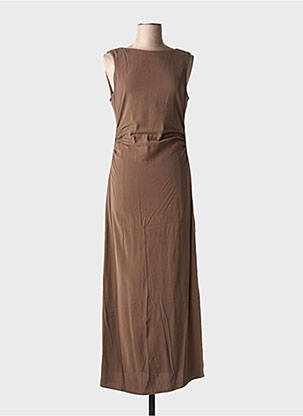 Rochie lungă fără mâneci fără mâneci maro ROUJE femeie