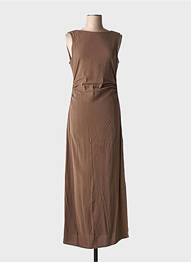 Rochie lungă fără mâneci fără mâneci maro ROUJE femeie