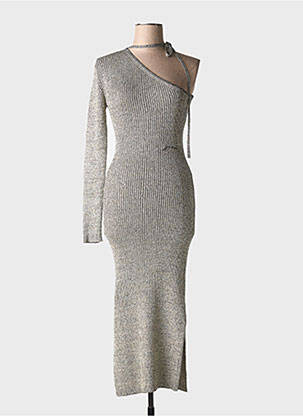 Rochie lungă argintiu GANNI femeie