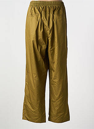 Pantalon drept țesătură poplin mărime normală verde MAT. femeie