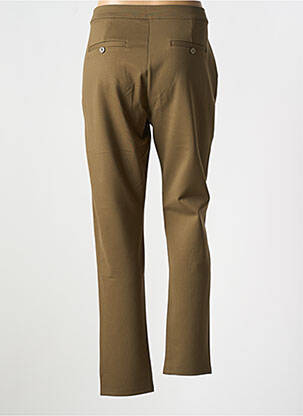 Pantalon chino închidere cu fermoar sub clapetă cu nasturi talie înaltă verde MASAI femeie