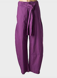 Pantalon drept țesătură poplin talie înaltă violet LAURENCE BRAS femme