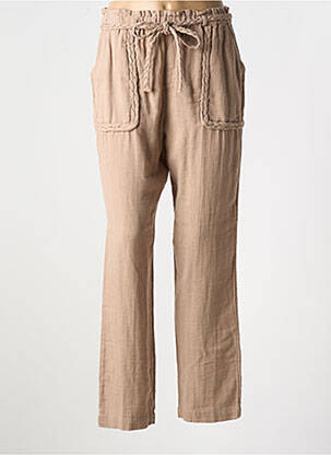 Pantalon drept țesătură crep talie înaltă maro NOTSHY femeie