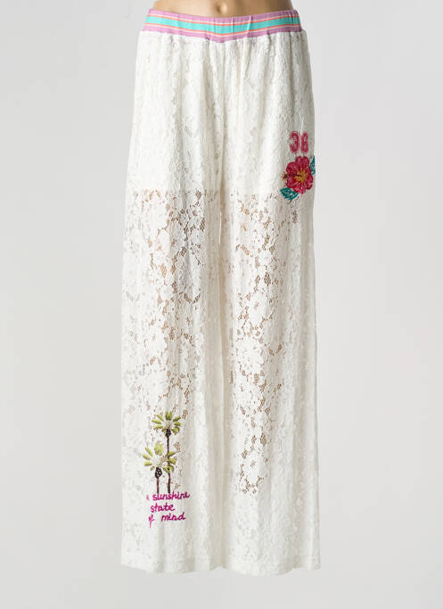 Pantalon larg alb ME369 femeie