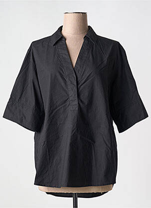 Bluză țesătură poplin mâneci 3/4 negru RAILS femeie