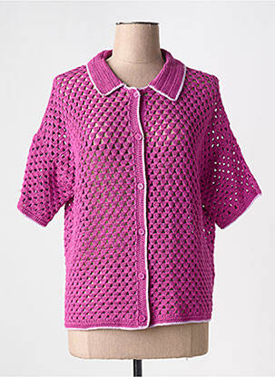 Vestă cu mâneci scurte roz LES TRICOTS DE LÉA femeie