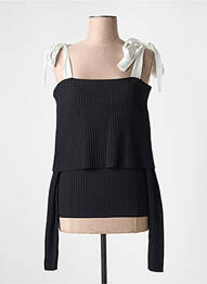 Pulover croială cambrată mâneci lungi negru ROTATE femme