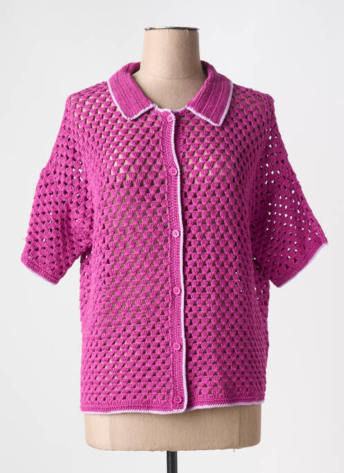 Vestă cu mâneci scurte roz LES TRICOTS DE LÉA femeie