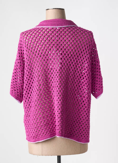 Vestă cu mâneci scurte roz LES TRICOTS DE LÉA femeie