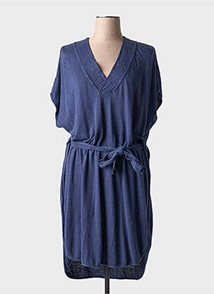 Rochie midi mâneci scurte mâneci scurte albastru MAJESTIC FILATURES femeie
