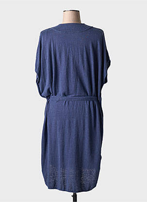 Rochie midi mâneci scurte mâneci scurte albastru MAJESTIC FILATURES femeie