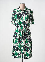 Rochie midi imprimeu floral mâneci scurte verde MAJESTIC FILATURES femme