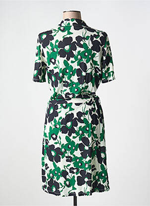 Rochie midi imprimeu floral mâneci scurte verde MAJESTIC FILATURES femeie
