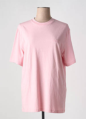Tricou guler rotund mâneci scurte roz închis ROTATE femeie