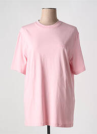 Tricou guler rotund mâneci scurte roz închis ROTATE femme