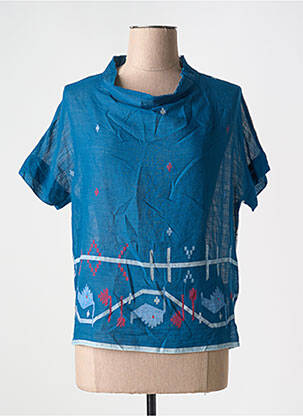 Tricou imprimeu fantezie mâneci scurte albastru V.DE.VINSTER femeie